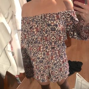 Romper, long-sleeve, drop-shoulder